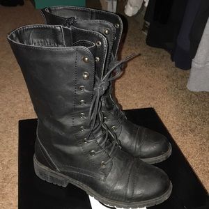 Reflection Black Laced Combat Boots